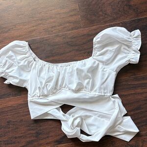 Elegant White Puff Sleeve Top